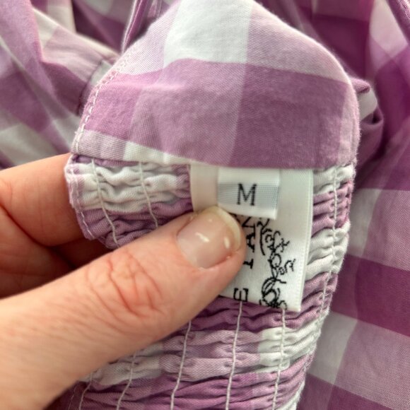 Purple gingham 100% cotton dress - Picture 4 of 4